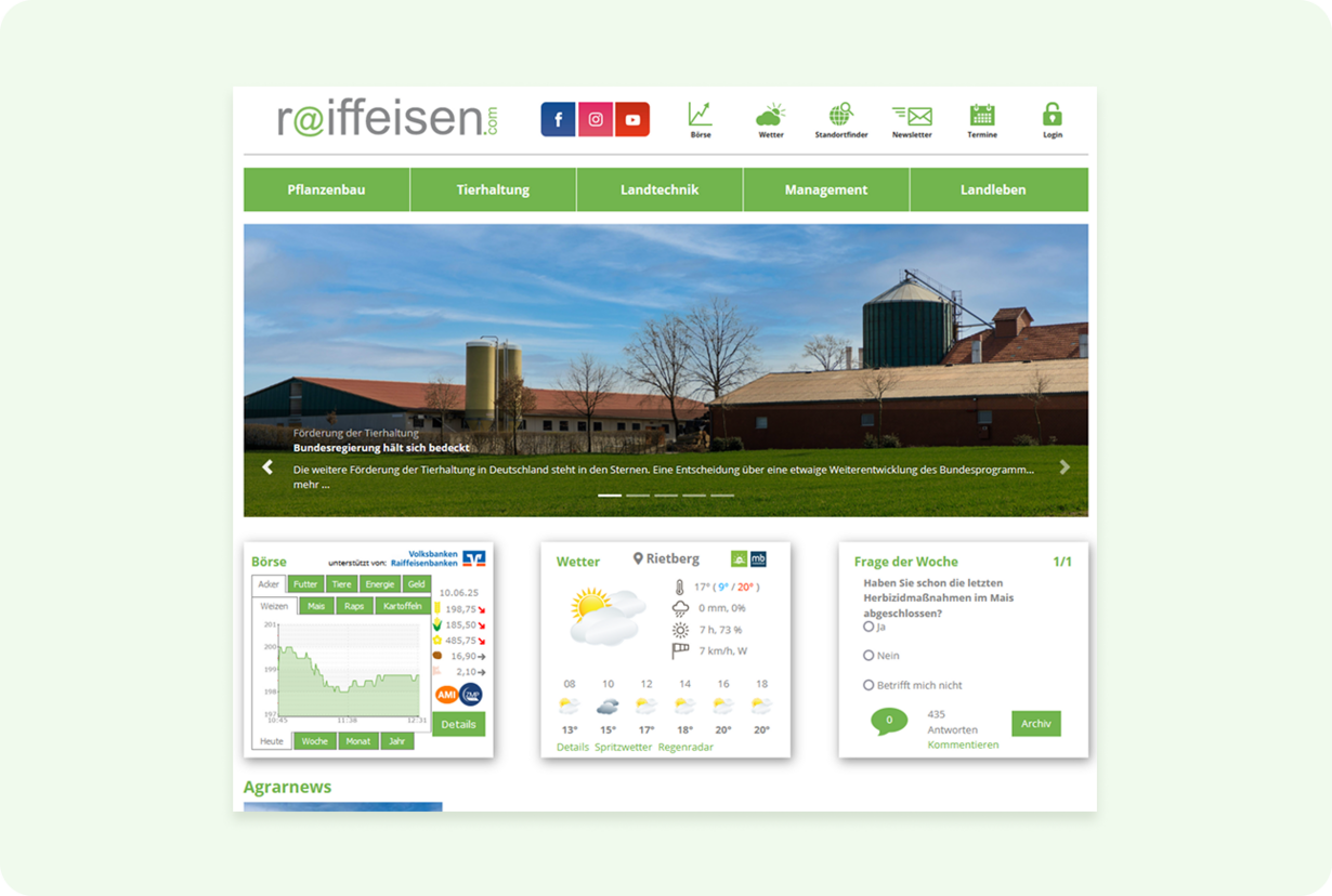 Bild von der raiffeisen.com Seite Bild von der raiffeisen.com Seite